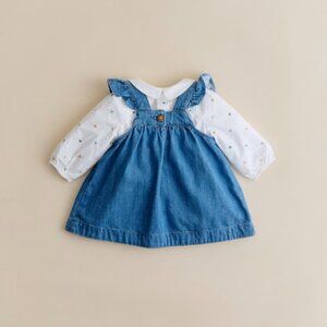 Sezane Lucy Dress Denim Blue 12 month old